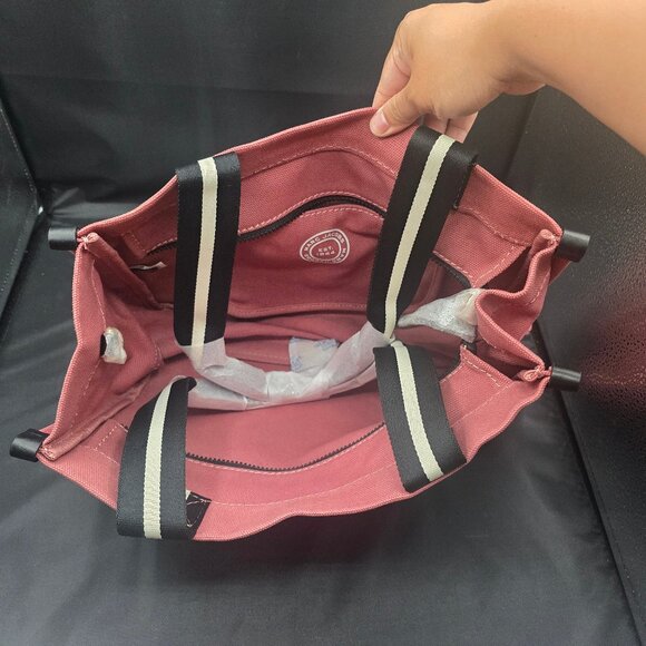 Marc Jacobs Medium Logo Canvas Tote Bag / H050M06FA21-668 Dusty Rose - Picture 6 of 9